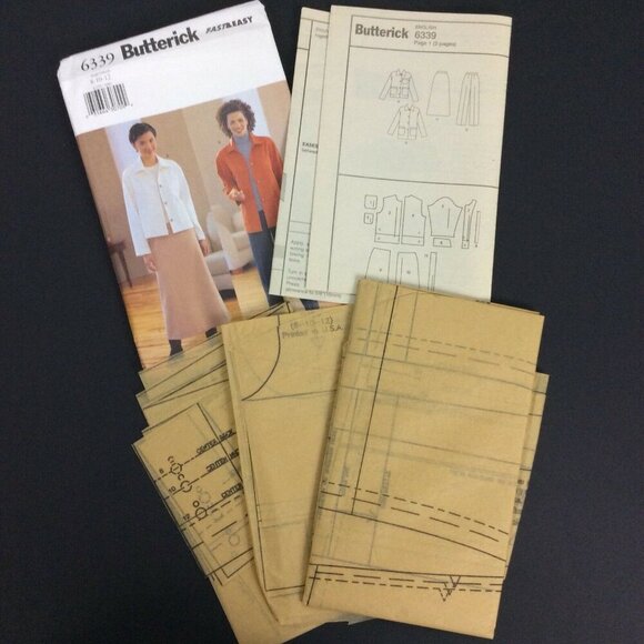 Butterick 6339 Misses Jacket Skirt Pants Easy Sewing Pattern 8-12 USED Complete - Picture 2 of 4